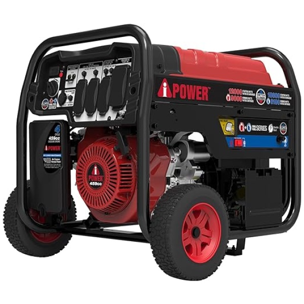 A-iPower SUA12000ED 12000 Watt Portable Generator Heavy Duty Gas & Propane Powered with Electric Start for Jobsite, RV, ED, Whole House Backup...