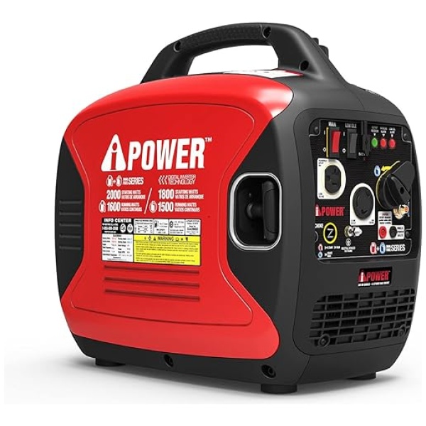 A-iPower SUA2000iD 2000 Watt Portable Inverter Generator Gas & Propane Powered, Small with Super Quiet Operation for Home, RV, or Emergency