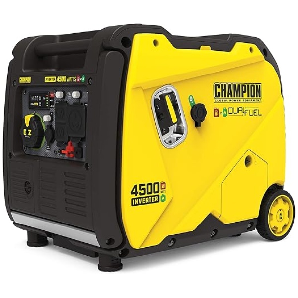 Champion Power Equipment 200988 4500-Watt Dual Fuel RV Ready Portable Inverter Generator, Electric Start