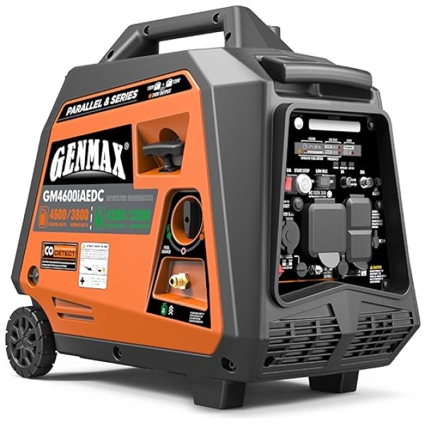 GENMAX Dual Fuel Inverter Generator,4600W ultra-quiet 159cc engine,Electric & Remote Start with CO Alert and LED light digital display,Ideal for...