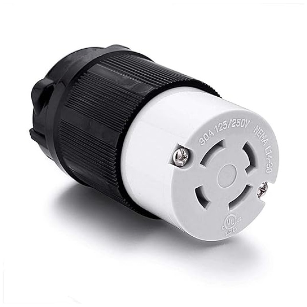 Miady NEMA L14-30R Generator Plug, 30 Amp 4-Prong Industrial Grade Locking Female Plug Up to 7,500W, Grounding Type/UL listed