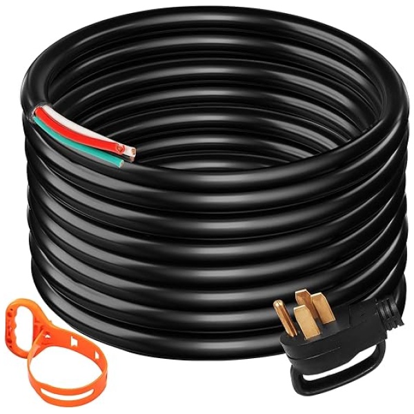 Mophorn 25Ft 50Amp Generator Extension Cord 6 Gauge STW 6/3+8/1 Generator Cord UL Listed Generator Power Cord N14-50P to Bare Wire Cut Wire Cord...