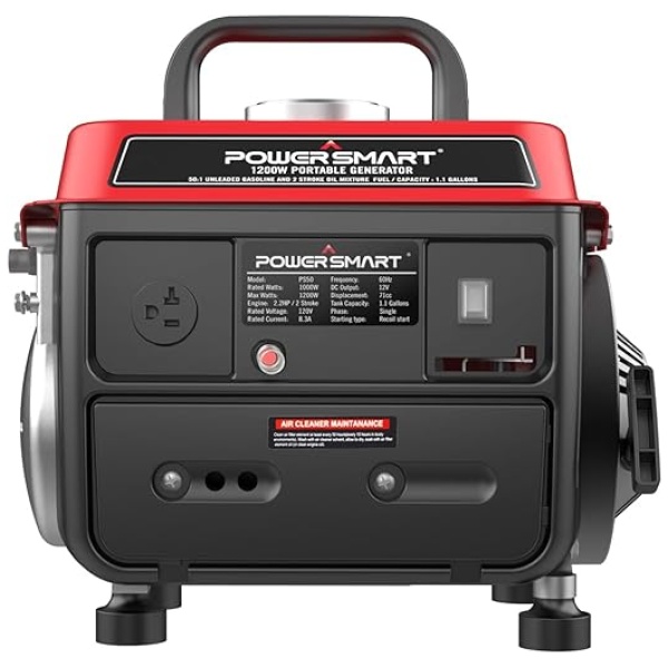 PowerSmart 1200W Portable Generator, Small Generator for Camping Outdoor, Ultralight, EPA & CARB Compliant