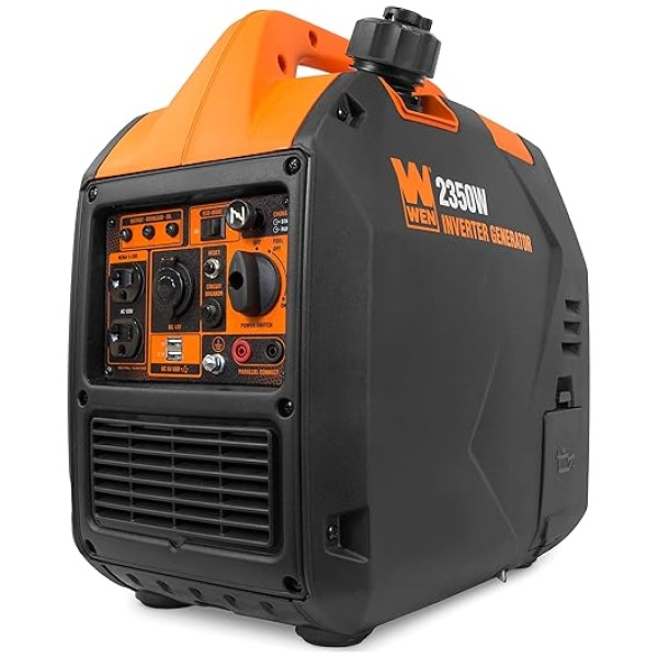 WEN 56235i Super Quiet 2350-Watt Portable Inverter Generator with Fuel Shut Off, CARB Compliant, Ultra Lightweight, Black