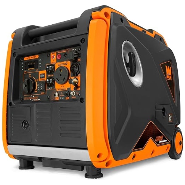 WEN DF451i Super Quiet 4500-Watt Electric Start Dual Fuel RV-Ready Portable Inverter Generator with Fuel Shut-Off