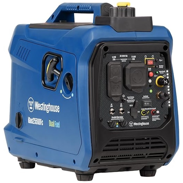 Westinghouse Outdoor Power Equipment iGen2550DFc 2550 Watt Dual Fuel Portable Inverter Generator, Blue